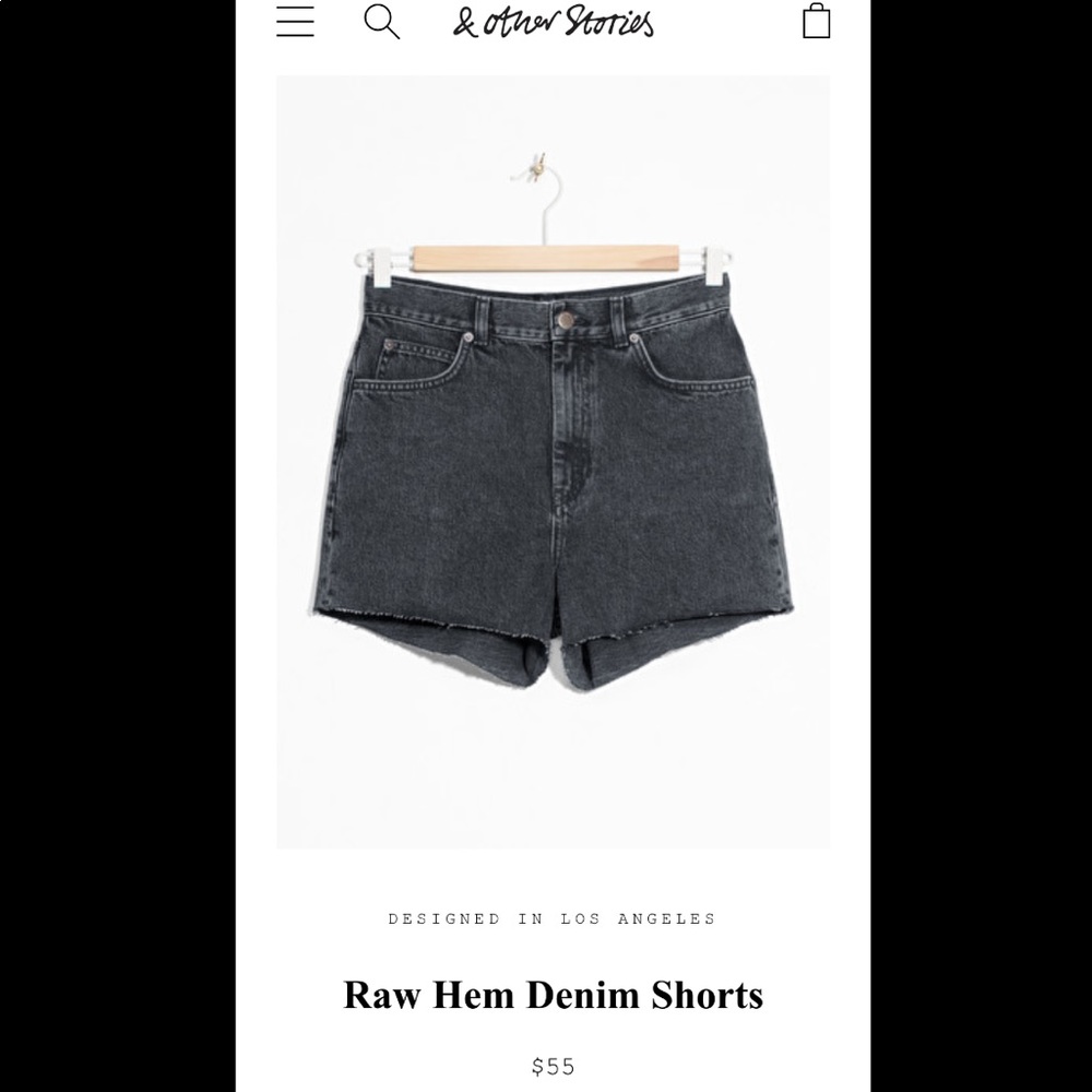 & Other Stories Raw Hem Denim Shorts